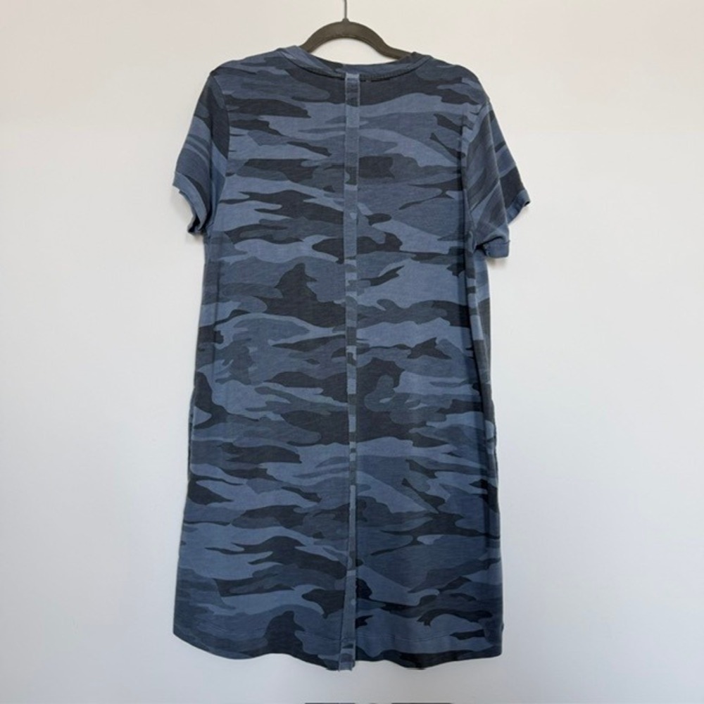 Splendid Blue Camo T-Shirt Dress with Pockets Size Large | $150 Retail - Picture 8 of 9
